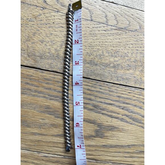 Vintage Sterling Silver Spiral Link Bracelet 7” Dome Twist 925 Box Clasp - Picture 13 of 13